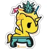 Aloha Swirl Unicorno Die Cut Sticker