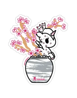 Cherry Blossom Hanami Unicorno Die Cut Sticker