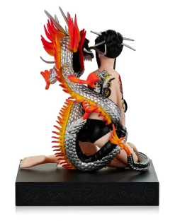 Dragon Girl Statue (Silver/Black)