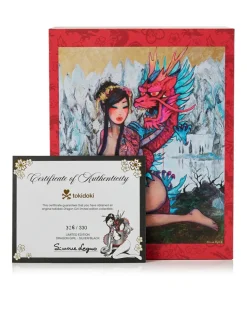 Dragon Girl Statue (Silver/Black)