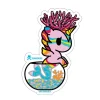 Dusty Pink Coral Mermicorno Die Cut Sticker
