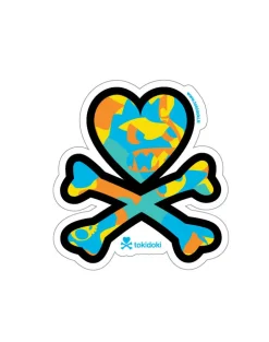 Heart and Crossbones Kaiju Camo Die Cut Sticker
