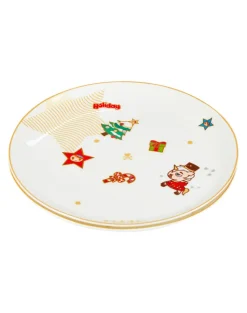Merry and Bright 8" Ceramic Plates - Set of two