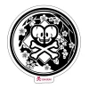 Sakura Double Skull Die Cut Sticker