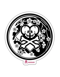 Sakura Double Skull Die Cut Sticker
