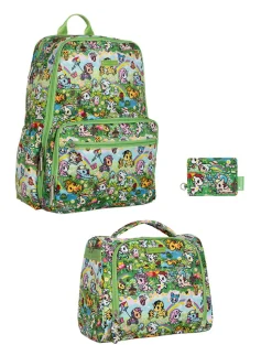 tokidoki x JuJuBe Be Charged + Insulated Bottle Bag + Zealous Backpack Meadow Blooms Bundle